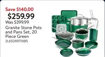 Walmart Granite Stone Pots and Pans Set, 20 Piece Green offer