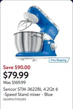 Walmart Sencor STM-3622BL 4.2Qt 6 -Speed Stand mixer - Blue offer