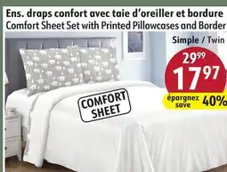 Hart Comfort Sheet Set with Printed Pillowcases and Border offer