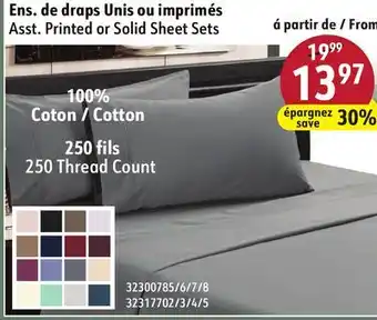 Hart Asst. Printed or Solid Sheet Sets offer