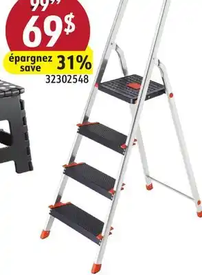 Hart Metal Folding 4 Step Stool Ladder offer