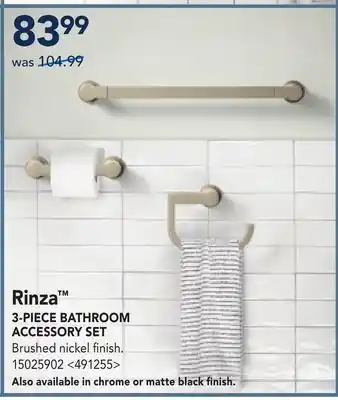 RONA Rinza 3-PIECE BATHROOM ACCESSORY SET offer