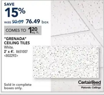 RONA GRENADA CEILING TILES offer