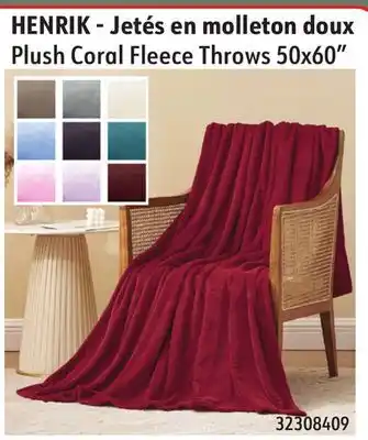 Hart Plush Coral Fleece Throws 50x60 offer