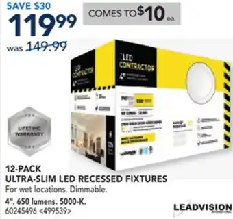 RONA ULTRA-SLIM LED RECESSED FIXTURES offer