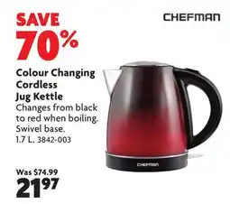 Home Hardware Colour Changing Cordless Jug Kettle offer