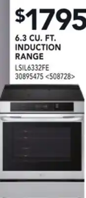 RONA LG 6.3 CU. FT. INDUCTION RANGE offer