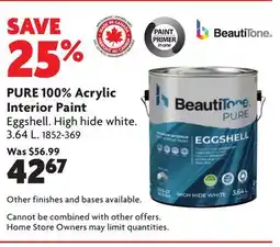 Home Hardware PURE 100% Acrylic Interior Paint offer