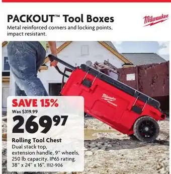 Home Hardware Rolling Tool Chest offer