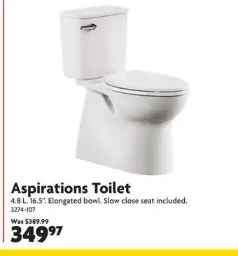 Home Hardware Aspirations Toilet offer