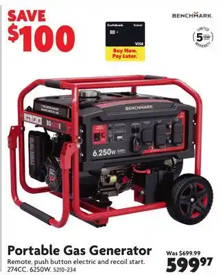 Home Hardware Portable Gas Generator offer