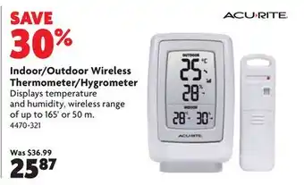 Home Hardware Indoor/Outdoor Wireless Thermometer/Hygrometer offer