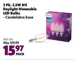 Home Hardware PHILIPS 3 Pk. 3.5W B11 Daylight Dimmable LED Bulbs offer