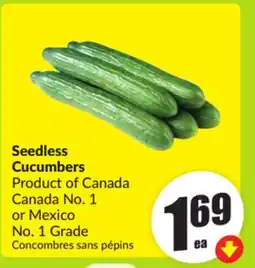 FreshCo Seedless Cucumbers Product of Canada Canada No. 1 or Mexico No. 1 Grade offer