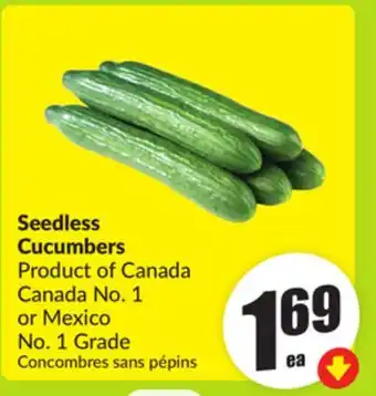 FreshCo Seedless Cucumbers Product of Canada Canada No. 1 or Mexico No. 1 Grade offer