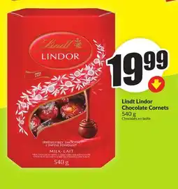 FreshCo Lindt Lindor Chocolate Cornets 540 g offer