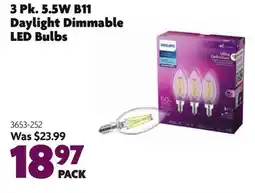 Home Hardware 3 Pk. 5.5W B11 Daylight Dimmable LED Bulbs offer