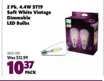 Home Hardware PHILIPS 2 Pk. 4.4W ST19 Soft White Vintage Dimmable LED Bulbs offer