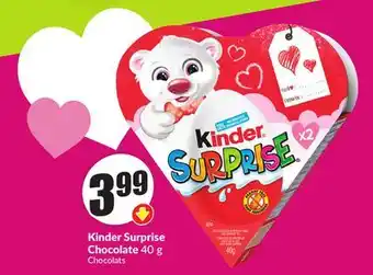 FreshCo Kinder Surprise Chocolate 40 g offer