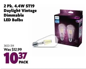 Home Hardware PHILIPS 2 Pk. 4.4W ST19 Daylight Vintage Dimmable LED Bulbs offer