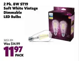 Home Hardware 2 Pk. 8W ST19 Soft White Vintage Dimmable LED Bulbs offer