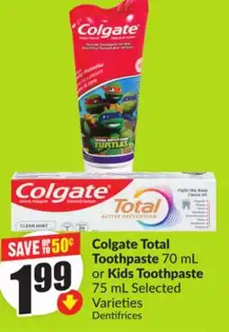 FreshCo Colgate Total Toothpaste 70 mL or Kids Toothpaste 75 mL Selected Varieties offer