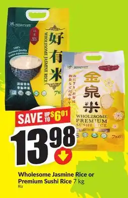 FreshCo Wholesome jasmine Rice or Premium Sushi Rice 7 kg offer