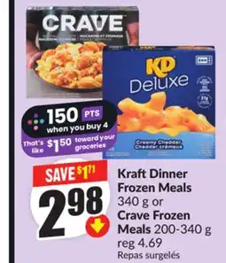 FreshCo Kraft Dinner Frozen Meals 340 g or Crave Frozen Meals 200-340 g offer