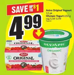 FreshCo Astro Original Yogourt 12 pk Olympic Yogurt 650 g offer