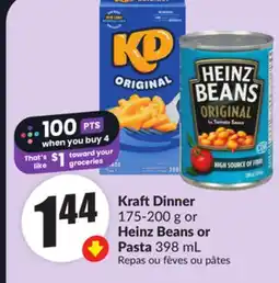 FreshCo Kraft Dinner 175-200 g or Heinz Beans or Pasta 398 mL offer