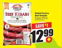 FreshCo Kebab Factory Beef Kebabs Frozen 910 g offer