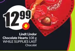 FreshCo Lindt Lindor Chocolate Hearts 108 g offer