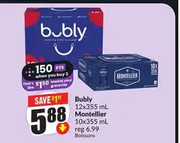 FreshCo Bubly, 12x355 mL OR Montellier, 10x355 mL offer