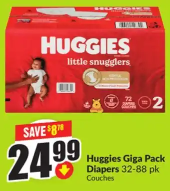 FreshCo Huggies Giga Pack Diapers 32-88 pk offer