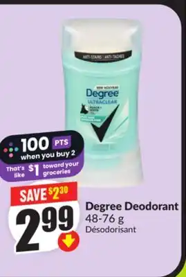 FreshCo Degree Deodorant 48-76 g offer