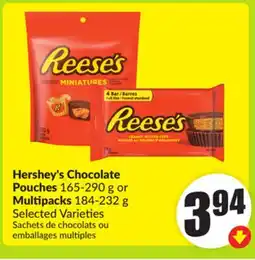 FreshCo Hershey's Chocolate Pouches 165-290 g or Multipacks 184-232 g Selected Varieties offer