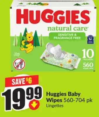 FreshCo Huggies Baby Wipes 560-704 pk offer