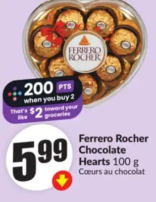 FreshCo Ferrero Rocher Chocolate Hearts, 100 g offer