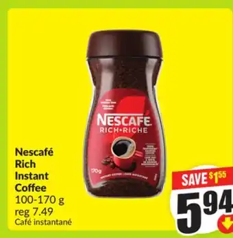 FreshCo Nescafe Rich Instant Coffee 100-170 g offer