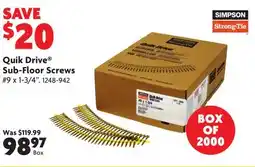 Home Hardware Quik Drive Sub-Floor Screws offer