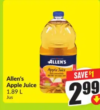 FreshCo Allen's Apple Juice 1.89 L offer