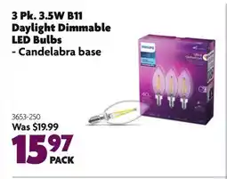 Home Hardware 3 Pk. 3.5W B11 Daylight Dimmable LED Bulbs - Candelabra base offer