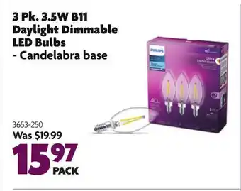 Home Hardware 3 Pk. 3.5W B11 Daylight Dimmable LED Bulbs - Candelabra base offer