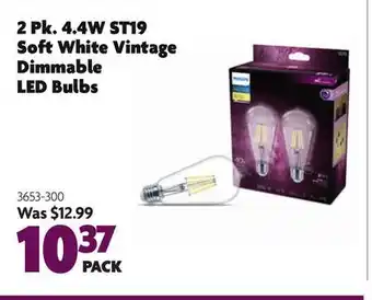 Home Hardware 2 Pk. 4.4W ST19 Soft White Vintage Dimmable LED Bulbs offer