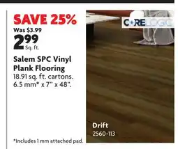 Home Hardware Salem SPC Vinyl Plank Flooring offer