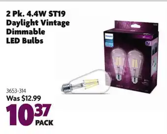 Home Hardware 2 Pk. 4.4W ST19 Daylight Vintage Dimmable LED Bulbs offer