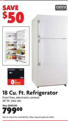 Home Hardware 18 Cu. Ft. Refrigerator offer