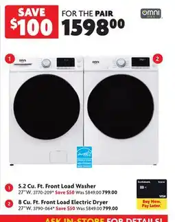 Home Hardware 5.2 Cu. Ft. Front Load Washer offer