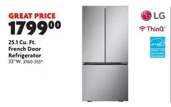 Home Hardware 25.1 Cu. Ft. French Door Refrigerator offer