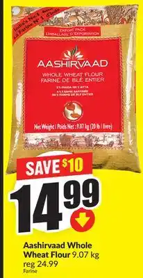 Chalo FreshCo Aashirvaad Whole Wheat Flour 9.07 kg offer